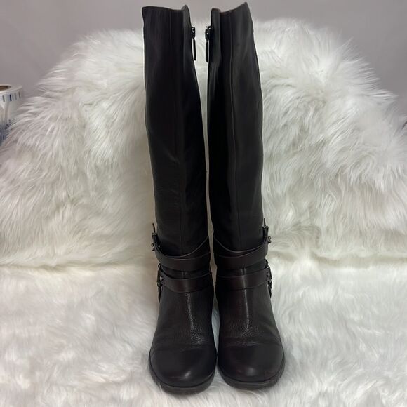 BCBGeneration brown leather harness equestrian boots, size 7, BIN 14 - Picture 6 of 11